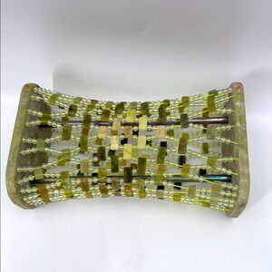 Vintage Natural Jade Green Beaded Pillow